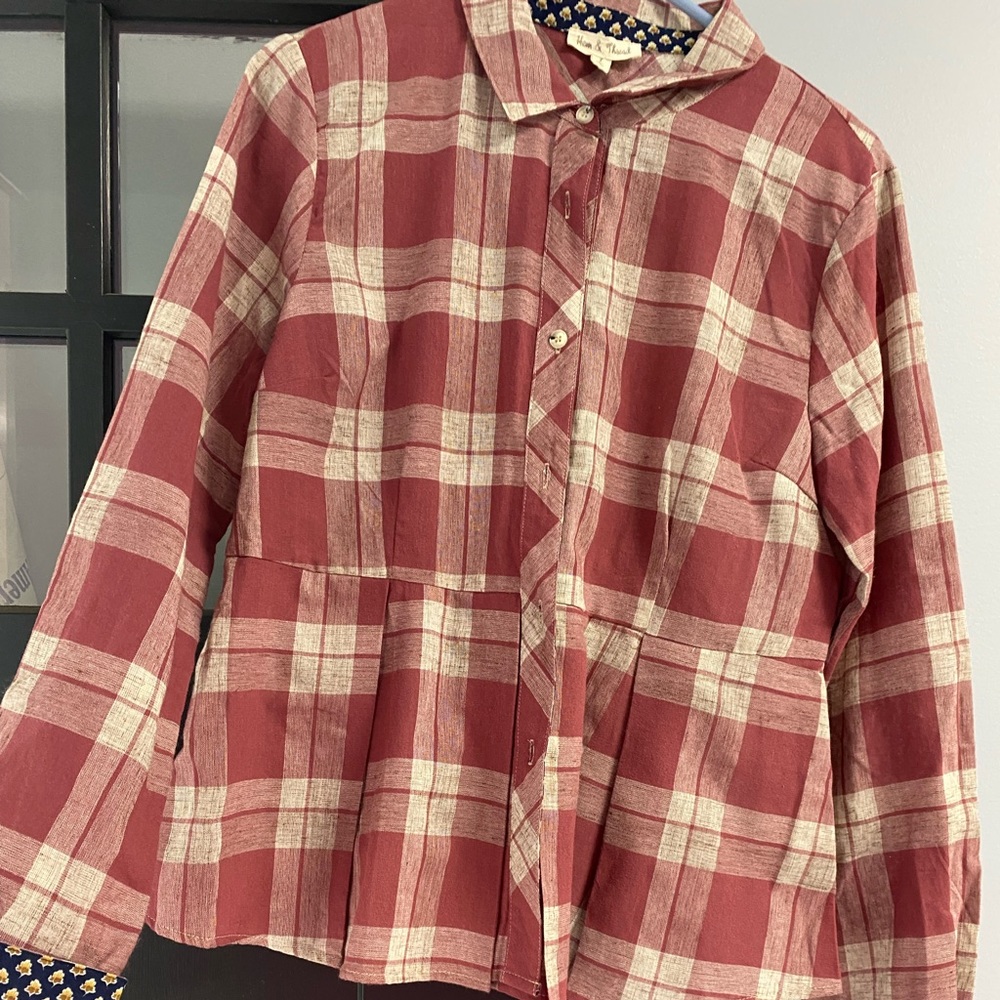 Ladies cute boutique plaid shirt